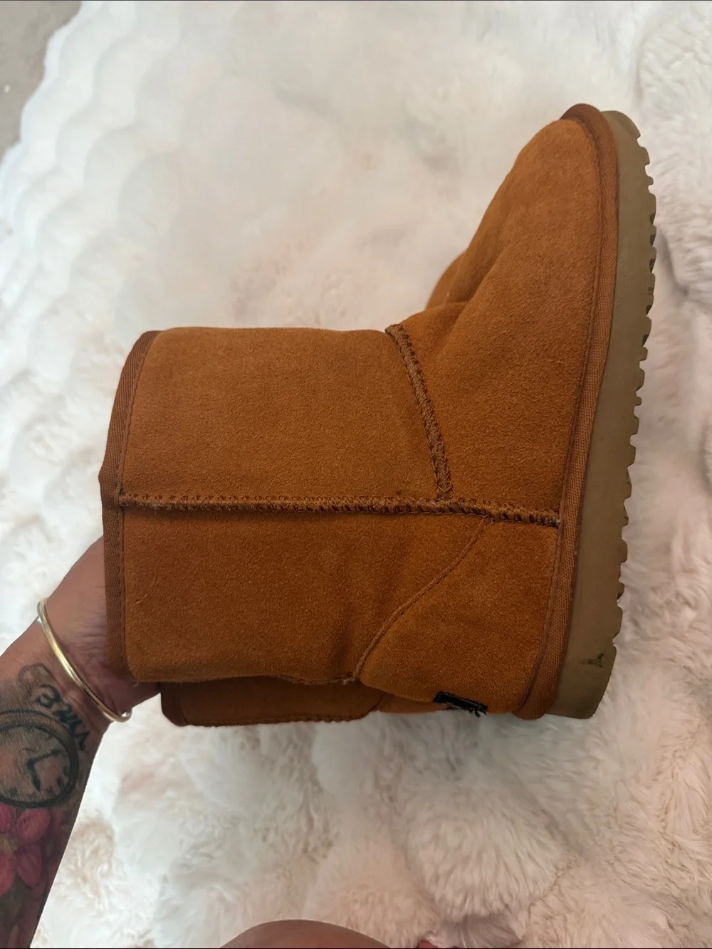 UGG Chestnut Short Suede Shearling Boots